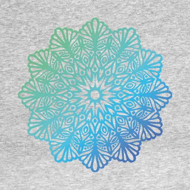 Rainbow Mandala Blue Green by Lemonflowerlove